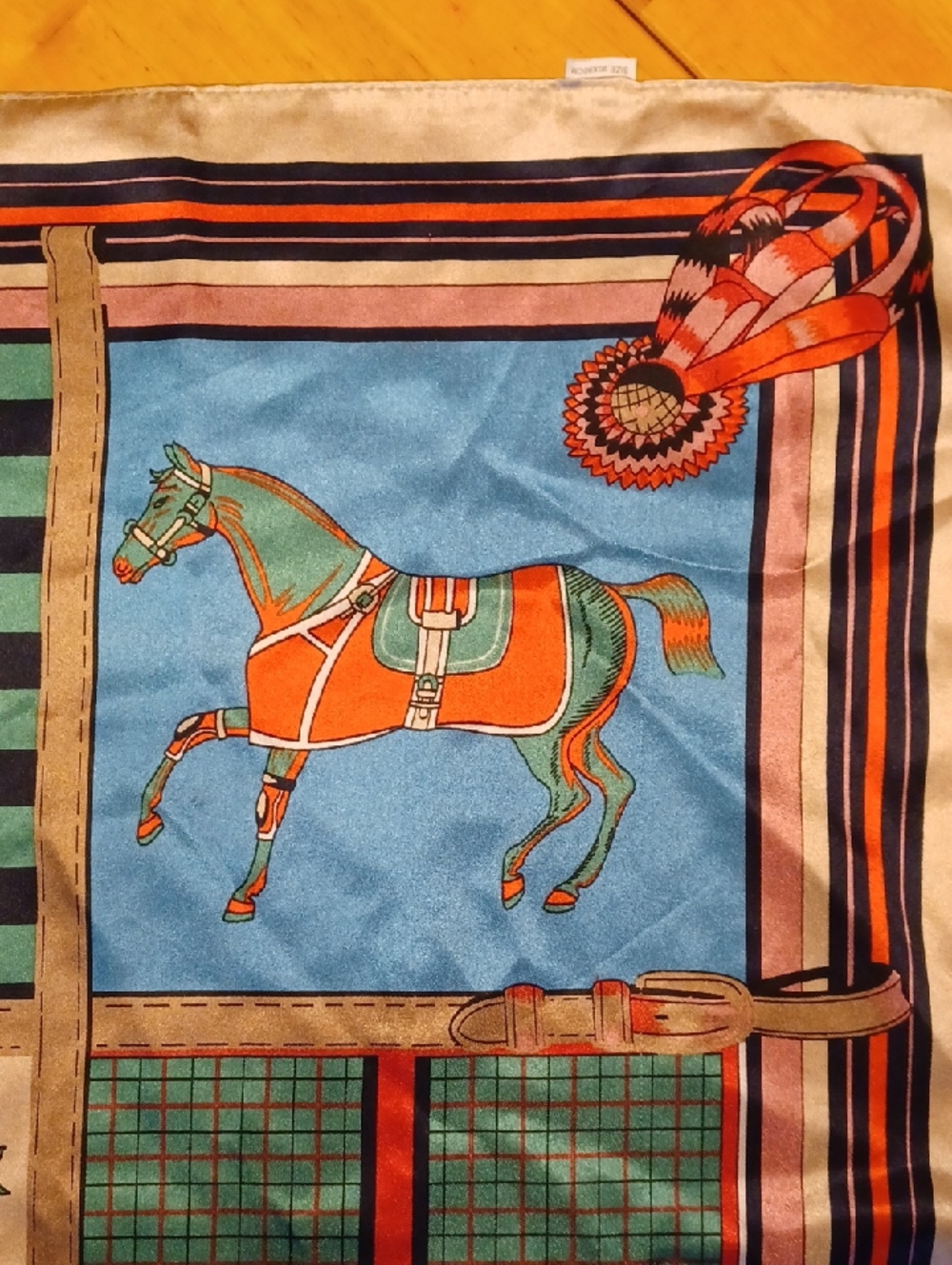 Equestrian Patchwork 90x90cm Polyester Scarf in Bright Multi Colors - Picture 13 of 16